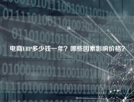 电商ERP多少钱一年？哪些因素影响价格？
