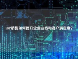 ERP销售如何提升企业业绩和客户满意度？