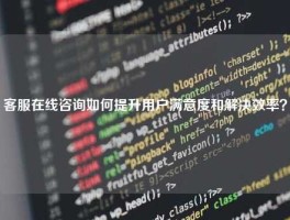 客服在线咨询如何提升用户满意度和解决效率？