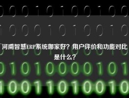 河南智慧ERP系统哪家好？用户评价和功能对比是什么？
