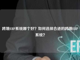 跨境ERP系统哪个好？如何选择合适的跨境ERP系统？