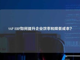 SAP ERP如何提升企业效率和降低成本？