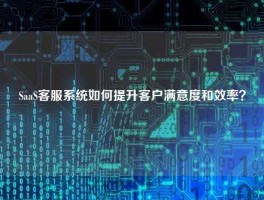 SaaS客服系统如何提升客户满意度和效率？