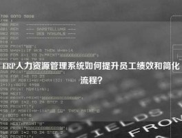 ERP人力资源管理系统如何提升员工绩效和简化流程？