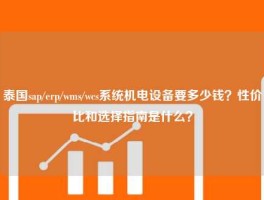 泰国sap/erp/wms/wcs系统机电设备要多少钱？性价比和选择指南是什么？