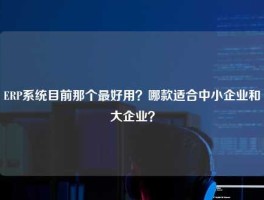 ERP系统目前那个最好用？哪款适合中小企业和大企业？