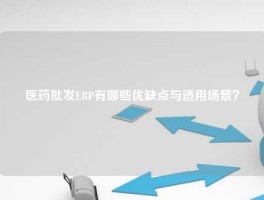 医药批发ERP有哪些优缺点与适用场景？