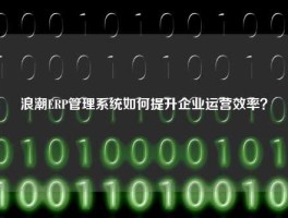 浪潮ERP管理系统如何提升企业运营效率？