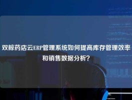 双鲸药店云ERP管理系统如何提高库存管理效率和销售数据分析？