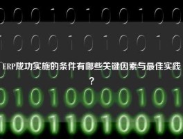 ERP成功实施的条件有哪些关键因素与最佳实践？