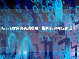 Oracle ERP咨询实施费用：如何估算和优化成本？