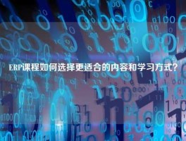 ERP课程如何选择更适合的内容和学习方式？