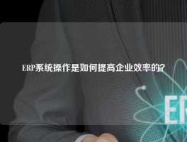 ERP系统操作是如何提高企业效率的？