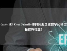 Oracle ERP Cloud Subscribe如何实现企业数字化转型和提升效率？