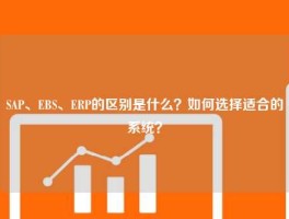 SAP、EBS、ERP的区别是什么？如何选择适合的系统？